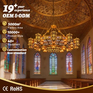 Bespoke Islamic Fixtures Custom Muslim Lamp Gold Large LED Ceiling Chandelier For Mosque Prayer Hall