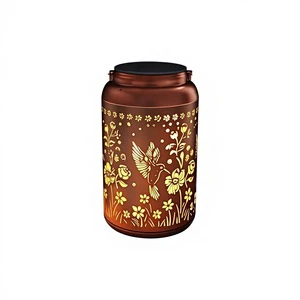 Solar Powered IP65 Waterproof Hummingbird Pattern Outdoor Projection Lantern Chandelier Decoration Living Room Courtyard Lamp
