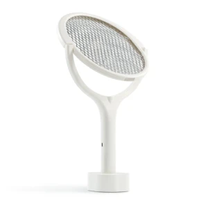 Rotating Head Rechargeable Electric Fly Swatter Racket Bug Zapper Racket for Indoor Mosquito Control for Kitchen Office Summer