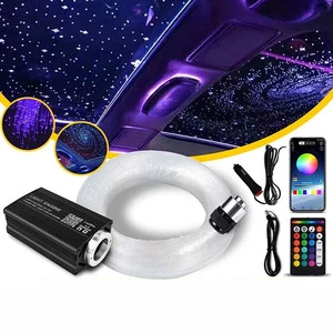 500pcs Home Car Headliner LED Star Light Kit 16W RGBW Optical Fiber Lighting