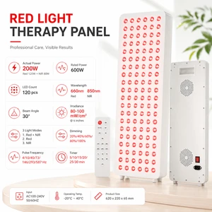 AisQueen 120mw 1000W LED Full Body Infrared Lamp Panel Device Remote Control Red Light Therapy for Head Standing Type