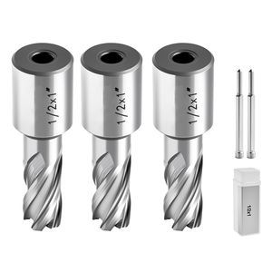 5pcs Weldon Shank Annular Cutter Set HSS 3 Drill Bits Kit with 1\