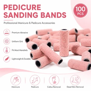 Wholesale Bulk 3mm Mini Sanding Band Drill Bit Custom Logo Fine Grit Pink Mini Nail Sanding Bands