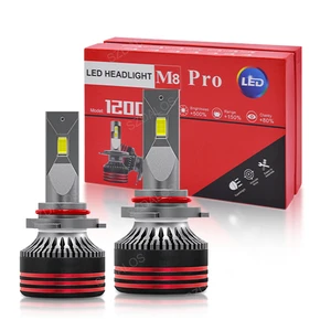 Universal M8 Pro LED Headlight 10000LM 120W 6000K Aluminum Housing 9-32V Plug And Play