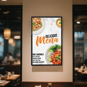 55 Inch Commercial Advertising Display Wall Mounted Digital Signage Touch Screen for Indoor Use for Restaurant Fast Shop Menu