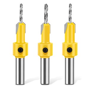 8mm Shank Alloy Woodworking Countersink Drill Bits with Adjustable Low Friction Depth Countersunk Bit Drilling Smooter Cutting