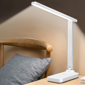 Rechargeable Dimming Desk Lamp Student Folding Bedroom Light Night Light Bedside Lamp Three-Colored ABS Body Indoor Table Lamps
