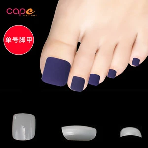Gnail ABS Material 12 Bags Hanging Color Card Printing and Glitter Short Square Artificial Classical Toe Nails