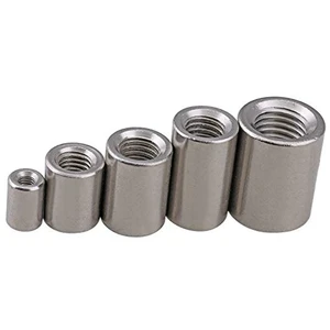 Custom Internally Threaded Metal Bushing Sleeve With Inner Thread Rod Round 304 Stainless Steel Cylinder Nut
