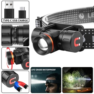 Rotary Zoom XPG LED Type-C Rechargeable Headlamp Night Fishing Hiking Lantern Aluminum Alloy Headlight With Magnet for Running