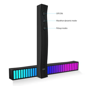 Hot Sell LED Strip Light RGB Sound Control Pickup Voiceactivated Color Ambient Car Party Bar Lamps of Music Table Rhythm Lights