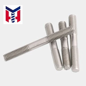 High Strength 304 Stainless Steel/Carbon Steel Double-Ended Stud Bolts with Zinc Finish Double-Headed Threaded Fasteners