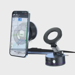 Luxury Hot Sale Vacuum Strong Suction Cup Magnetic Car Mirror Mount 360 Degree Phone Holder Foldable Phone Stand
