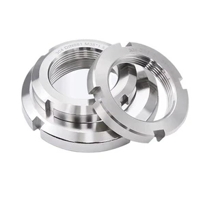 3pcs Stainless Steel 304 Round Nut GB812 Slotted Nut Lock Nut M10*1 M12*1.25 high quality