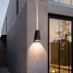Aluminum LED Wall Lamp with Up/Down Lighting and Human Body Sensing for Living Room Corridor Outdoor Staircase & Bedside Use