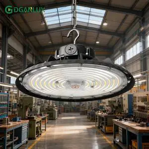 Plug Play Sensor Ready LED UFO High Bay Light Microwave Motion Sensor Dimmable Wattage Switchable Smart Workshop Lights