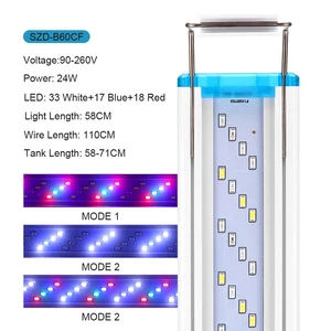 90-260V Aquarium Light Bar LED Fish Tank Lamp Plant Grow Lighting 18-58cm Extensible Aquatic Landscape Decor AccessoriesUS/EU