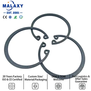 Malaxy Customizable 65Mn Spring Steel GB893 Black Oxide C Type Circlip Retaining Ring Internal Retaining Ring for Bore