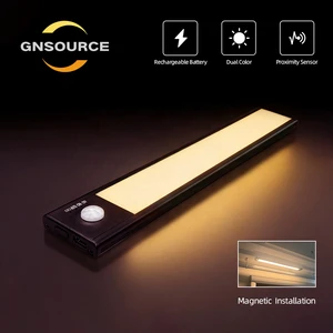 GNSOURCE Cabinet Sensor Light LED DC5V 260MM/410MM Ultra-thin 3M Mounting Black Plastic Indoor USB IP20 5000K Daylight Dimmable