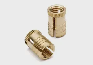Knurled Brass Expansion Bushings Internal Thread Mounting Components For Plastic Composite And Industrial Assemblies