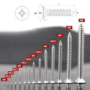 Wholesale Brand Self-Tapping Screw DIN Standard China Manufacturer's Stainless Steel Zinc Plated Black Oxide Finish