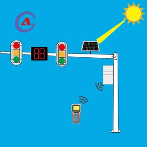Factory Supply 12VDC Feu Tricolor Traffic Light Solar Led Signals Wireless Traffic Light Control System