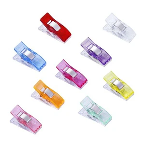 60pcs 27mm Plastic PVC X-Shape Binder Clip Sewing Clips Clamps Eco-Friendly Quilt Binding Craft Garment Use for Trousers Wiko