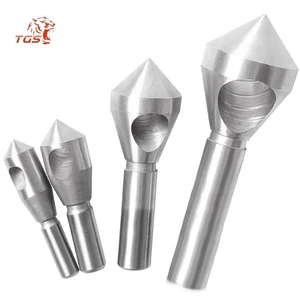 TGS 90° Tapered Countersink Chamfer Bit Oblique Hole Deburring Drill for Screw Counterbore Internal Chip Removal Design