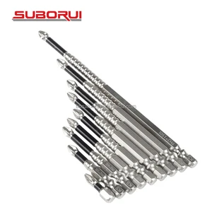 SUBORUI 9PCS 25-150mm K5 Anti-Slip High Magnetic Steel Multipurpose Screwdriver Drill Bits Set with Magnetic Tip DIY Grade OEM