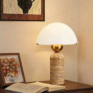 Nordic Simple Marble LED Table Lamp Touch Control Modern Dome Design AC Home Bedroom Living Room Study Reading Decor Minimalist