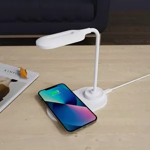 Factory Direct LED Desk Lamp with Wireless Charger Dimmable Eye Caring Reading Desk Lamps for Home Office Touch Control