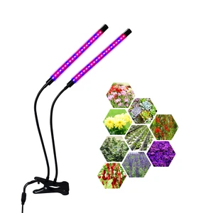 Liweida COB 630nm 450nm LED Desktop Grow Light with 2/4 Heads 360 Flexible Tube Bloom Support for Indoor Planting