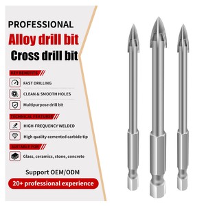 Ceramic Tile Glass Drill Bit Set Tungsten Carbide YG8 Cross Tips Masonry Drilling 3-12mm Drill Bit High-quality Hardware Tools