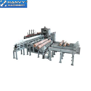 Automatic Durable Hydraulic Circular Saw Lumber Cutting Line with PLC Motor & Bearing for Plywood Production