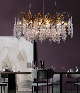 Branch Shaped High End Nordic Chandeliers Living Room Modern Glass Ceiling Lights With Leaf Luxury Chandelier Pendant Lighting