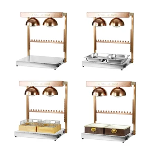 Brazilian Double-Head Stainless Steel Buffet Food Warm Lamp for Hotel Restaurant Catering-Barbecue Heat Preservation Table