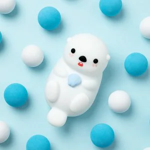 Modern White LED Night Light for Kids USB Charging Silicone Lamp Cute Sea Otter DIY Switch Power Generation for Baby Residential