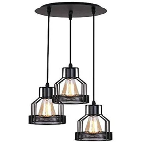 Retro Style Pendant Light Vintage Loft Design Hanging Ceiling Lamp Industrial Lighting Fixture and Decoration in Black Colour
