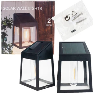Solar wall lamp, LED light bulb (2 pieces) with shower sensor.