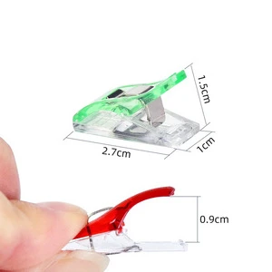 100pcs Plastic Transparent Assorted Color Plastic Clips Sewing Wonder Clip