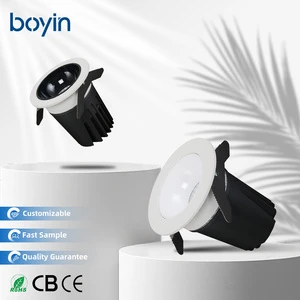 Home Hotel Villa Anti Glare Embedded Downlight Lamp Shell Aluminum Alloy 12/20/30/40w Adjustable Chrome Recessed Spot Downlight