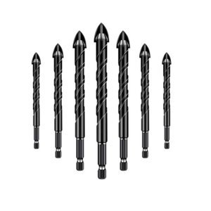 YG6X Carbide Twist Cross Drill Bit for Glass Wood Drilling Multi-Purpose Full-Ground Four-Blade Quick Change Chuck 6mm Shank