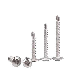 304 316 410 Stainless Steel Self-Tapping Self-Drilling Screws Cross Head Drill Tail Cushion Metric Measurement System