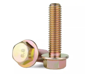 High Strength Grade 8.8 and 10.9 Yellow Zinc DIN6921 Flange Bolt