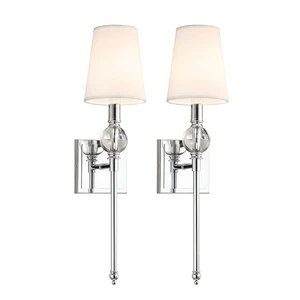 ETL Set of 2 Interior Wall Light for Home Bathroom Modern Chrome Wall Sconce Light Indoor Bedroom Wall Lamp