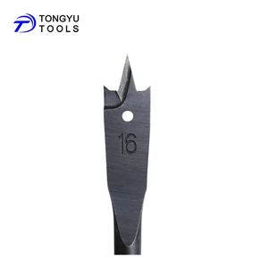 Tri-Point Heavy Duty Shank Flat Wood Spade Drill Bit with Cutting Groove for Wood