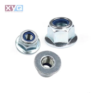 DIN1663 Non-metallic Insert Hexagonal Flange Face Lock Nut Flange Hex Lock Nuts Spot Supply M6 M8 M10 M12 M16 M20 Grade 4.8/5.8