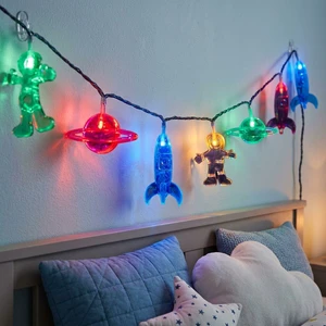 Modern LED Astronaut Rocket Universe Burst Ball Light String IP44 Waterproof 3m Indoor Christmas Home Decoration Battery