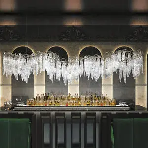 Nordic Creative Hotel Decor Gold Led Firefly Chandelier Post-Modern Art Dining Room Branch Leaf Chandelier