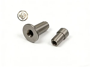 Custom CNC Machined Stainless Steel Flanged Bushing Precision Turned Carbon Steel Threaded Insert Industrial Machinery